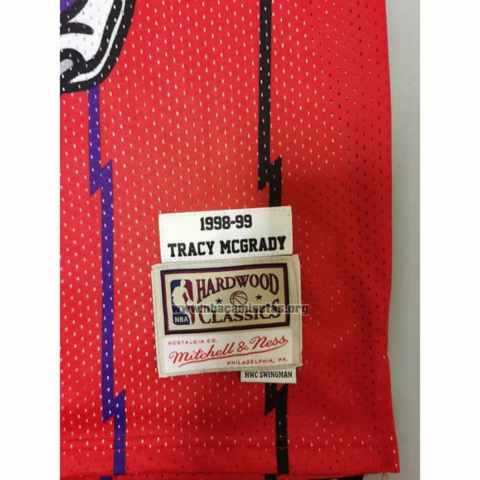 Camiseta Toronto Raptors Tracy McGrady NO 1 Mitchell & Ness 1998-99 Rojo